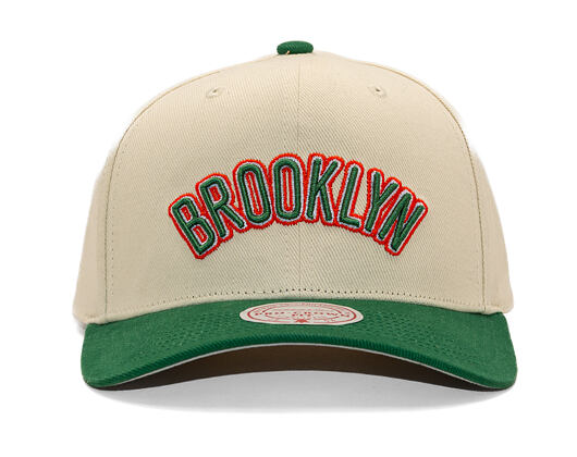 Kšiltovka Mitchell & Ness - Green Orange Pro Crown - Brooklyn Nets - Sand/Green