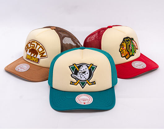 Kšiltovka Mitchell & Ness - NHL Vintage Block Trucker - Anaheim Ducks - Cream