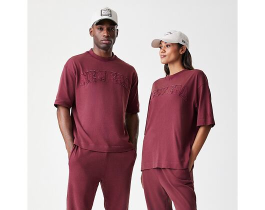 Triko New Era - Branded Washed Oversized Tee - Burgundy