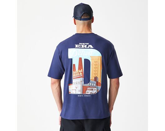 Triko New Era - Branded Location Oversized Tee - Navy