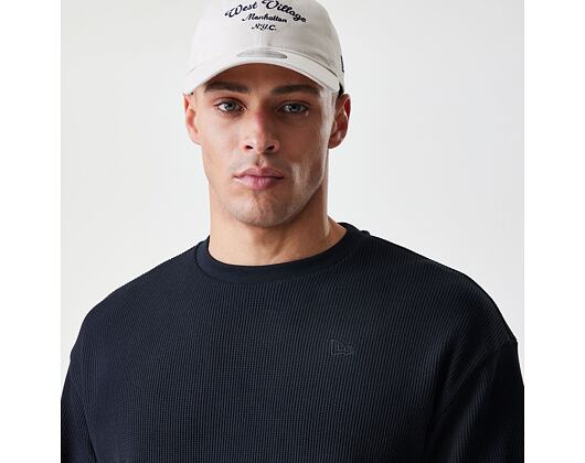 Triko New Era - Branded Longsleeve Waffle Tee - Black