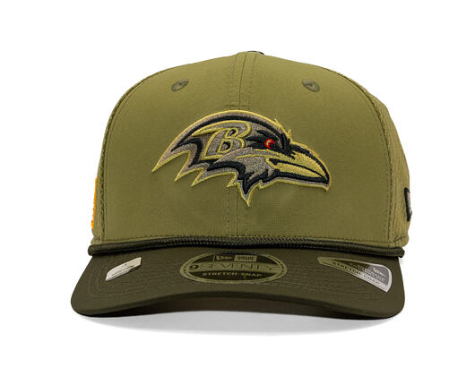 Kšiltovka New Era - NFL25 "Salute to Service" - 9SEVENTY Stretch-Snap - Baltimore Ravens