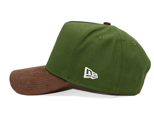 Kšiltovka New Era - MLB Suede Visor 9FORTY A-Frame - LA Dodgers - Rifle Green / Brown