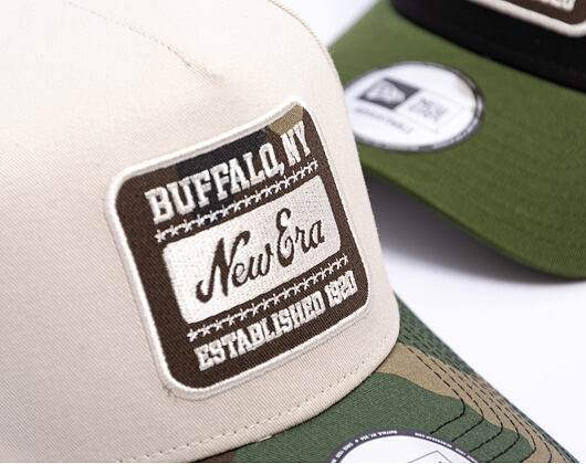 Kšiltovka New Era - Branded Camo Patch 9FORTY A-Frame - Stone / Woodland Camo