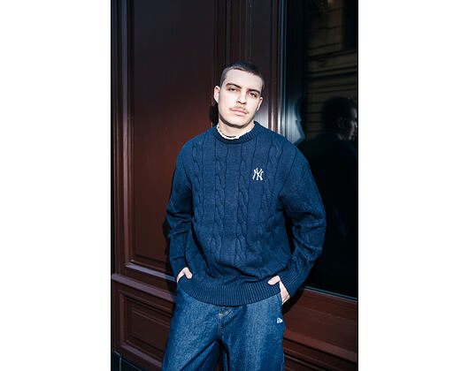 Svetr New Era - MLB Cable Knit Crew - NY Yankees - Navy