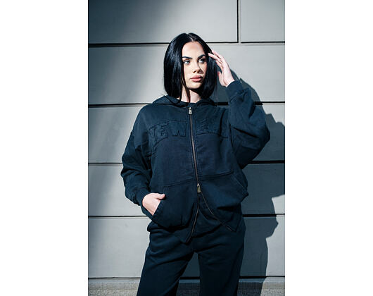 Mikina New Era - Branded Washed Full-Zip Hoody - Black