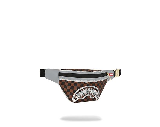 Ledvinka Sprayground Cream And Brown Tear Check Savvy Crossbody