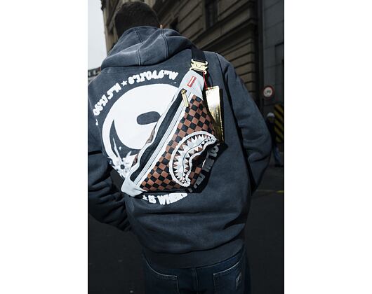 Ledvinka Sprayground Cream And Brown Tear Check Savvy Crossbody