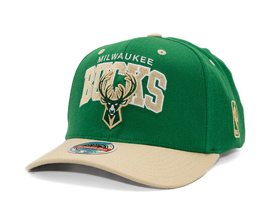 Kšiltovka Mitchell & Ness - NBA Team Arch Snapback - Milwaukee Bucks - Green / Beige