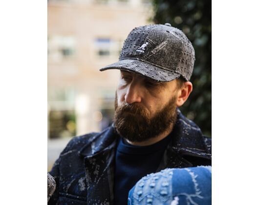 Kšiltovka Kangol - TRENDS PACK - Denim Mashup Baseball - Black Trompe L'Oeil