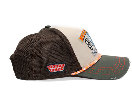 Kšiltovka Capslab - Looney Tunes Bugs Bunny The Rounder - Olive / Off White