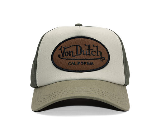 Kšiltovka Von Dutch - Trucker - Cali Patch Olive/Brown