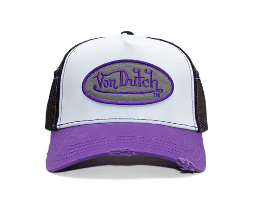 Kšiltovka Von Dutch - Trucker - Classic Logo White/Distressed Purple Denim