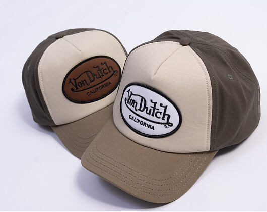 Kšiltovka Von Dutch - Trucker - Cali Patch Olive/White
