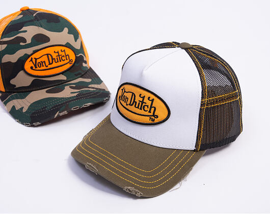 Kšiltovka Von Dutch - Trucker - Classic Logo Olive/White