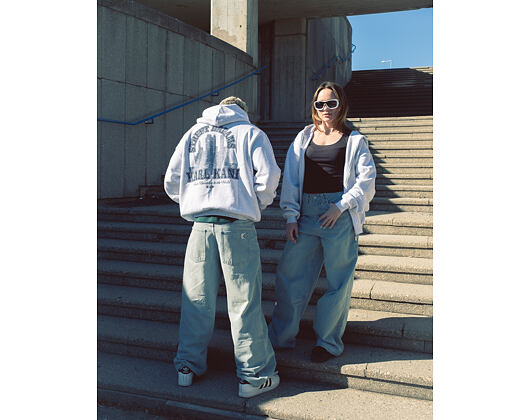 Mikina Karl Kani - Signature Oversized Zip Hoodie - Heather Grey
