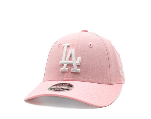 Dětská Kšiltovka New Era - MLB Linen 9FORTY M-CROWN - LA Dodgers - Pink Rouge / White
