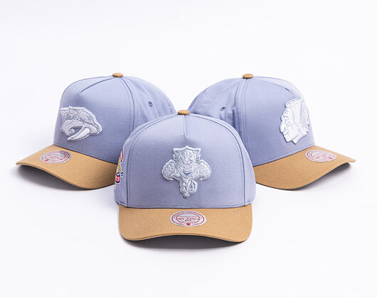 Kšiltovka Mitchell & Ness  - NHL Frosted Peak - Pro Pinch Snapback - Florida Panthers - Blue/Brown
