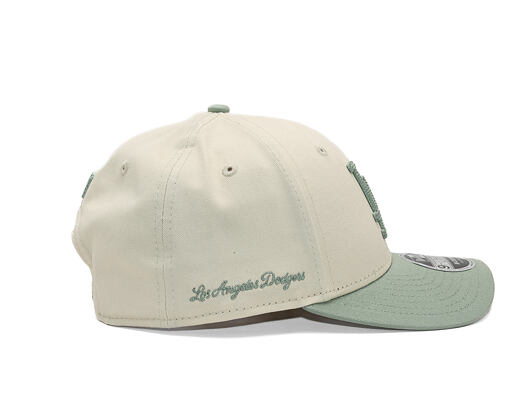 Kšiltovka New Era - MLB Side Script 9FORTY M-CROWN - LA Dodgers - Cream / Pastel Green
