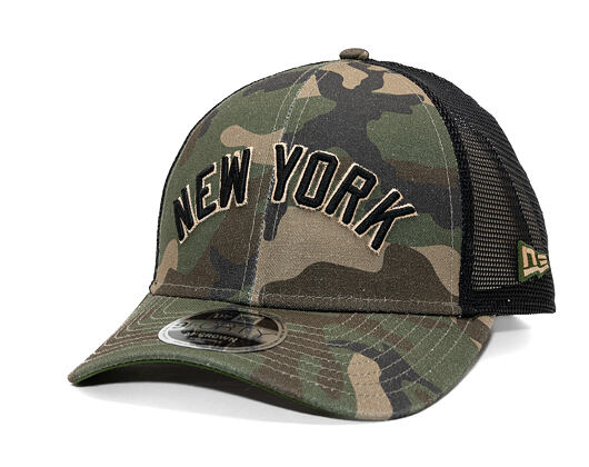 Kšiltovka New Era - MLB Wordmark Camo 9FORTY M-CROWN - NY Yankees - Woodland Camo