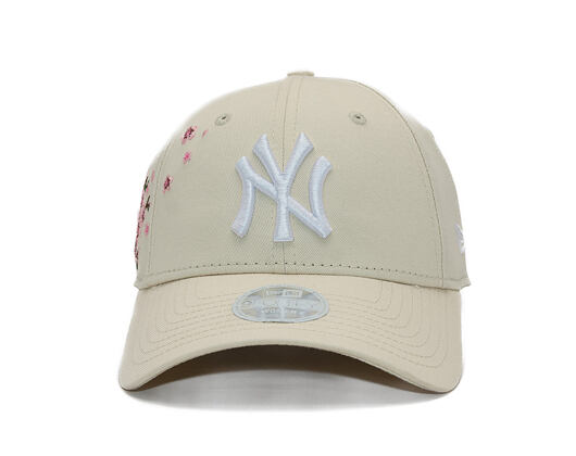 Dámská Kšiltovka New Era - MLB Floral Icon 9FORTY - NY Yankees - Cream / White