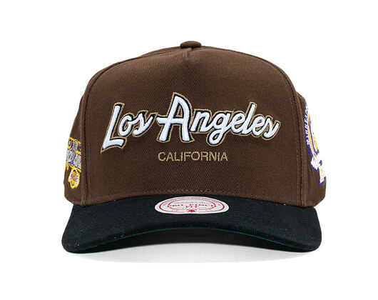 Kšiltovka Mitchell & Ness - NBA - La Script 2.0 - Los Angeles Lakers - Brown/Black