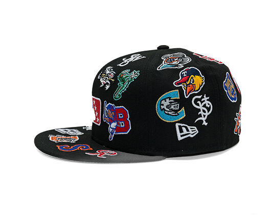 Kšiltovka New Era - MiLB All Over Logo 59FIFTY - Black