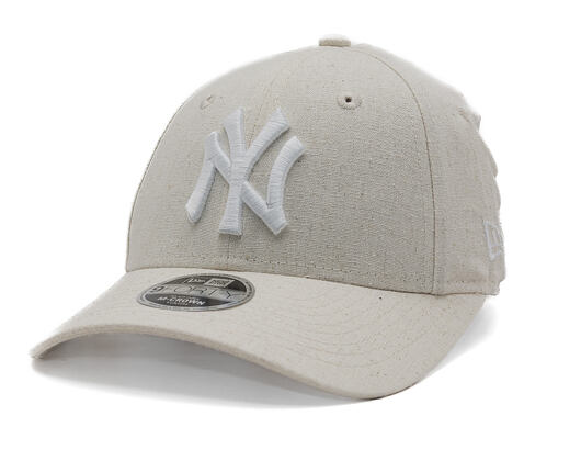 Dětská Kšiltovka New Era - MLB Linen 9FORTY M-CROWN - NY Yankees - Stone / White