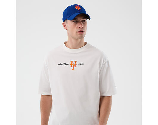 Triko New Era - MLB Script Oversized Tee - NY Mets - White