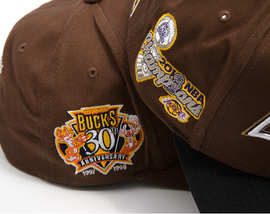 Kšiltovka Mitchell & Ness - NBA - La Script 2.0 - Los Angeles Lakers - Brown/Black