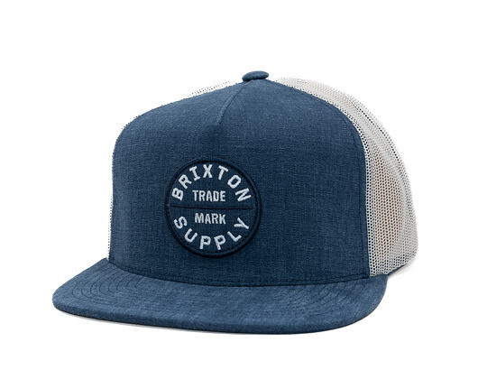 Kšiltovka Brixton - Oath Mp Trucker Hat - Blue Chambray/White