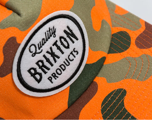 Kšiltovka Brixton - Henry Mp Trucker Hat - Orange Duck Camo/Orange