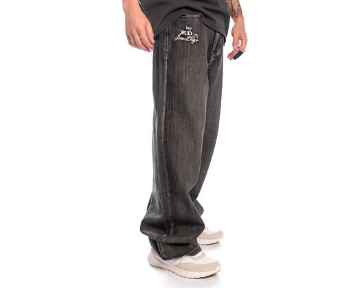 Kalhoty Ed Hardy - Embroidered Angel Xxtra Fit Jeans - Distressed Black Wash
