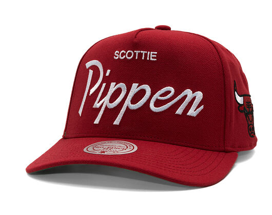 Kšiltovka Mitchell & Ness - Player Script Hwc - NBA - Chicago Bulls - Scottie Pippen - Red