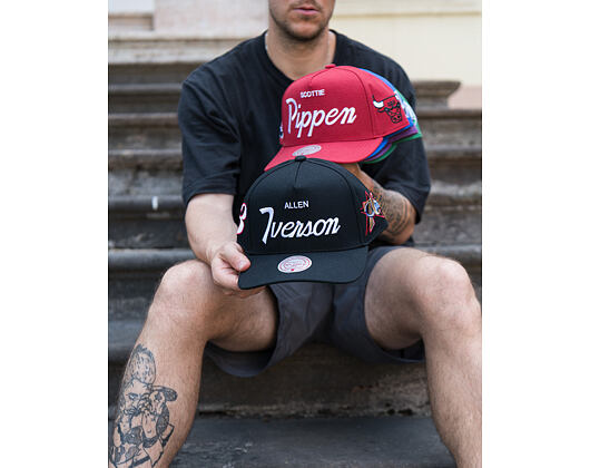 Kšiltovka Mitchell & Ness - Player Script Hwc - NBA - Chicago Bulls - Scottie Pippen - Red