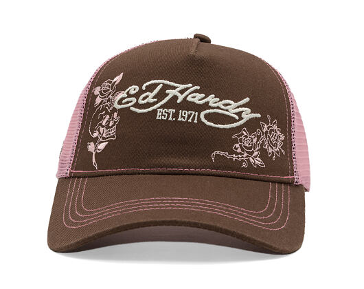 Kšiltovka Ed Hardy - Skull And Roses 5 Panel Trucker Cap