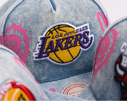 Kšiltovka Mitchell & Ness - Painted Love - NBA - Los Angeles Lakers - Light Blue
