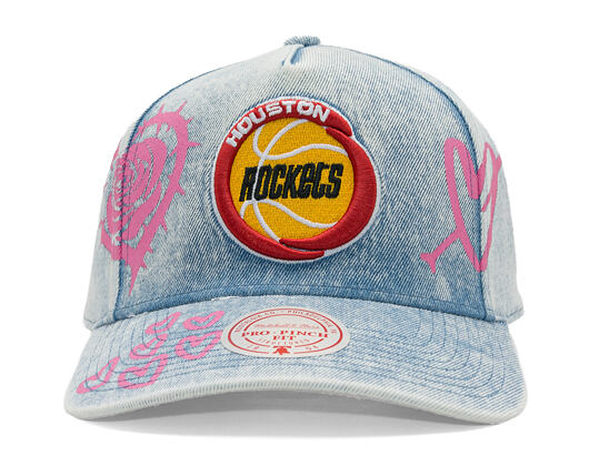 Kšiltovka Mitchell & Ness - Painted Love - NBA - Houston Rockets - Light Blue