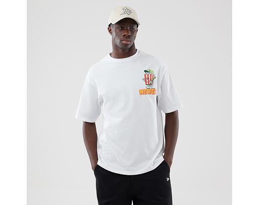 Triko New Era - Branded Food Character Oversized Tee - White