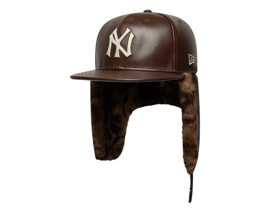 Kšiltovka New Era - MLB IMAGE DROP Leather Dog-Ear 59FIFTY - NY Yankees - Deep Auburn