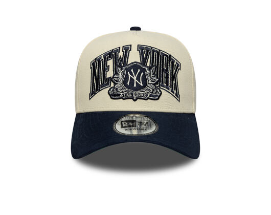 Kšiltovka New Era - MLB Wordmark Suede 9FORTY A-Frame - NY Yankees - Cream / Navy