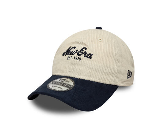 Kšiltovka New Era - Branded Cord Mix 9TWENTY - Cream / Navy