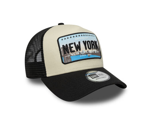 Kšiltovka New Era - Branded Licence Plate 9FORTY A-Frame Trucker - Black / Stone