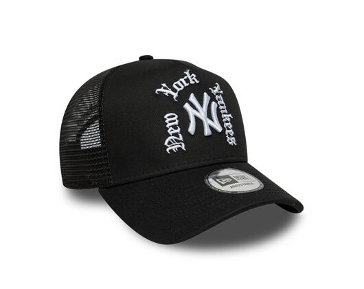Kšiltovka New Era - MLB Wordmark 9FORTY A-Frame Trucker - NY Yankees - Black