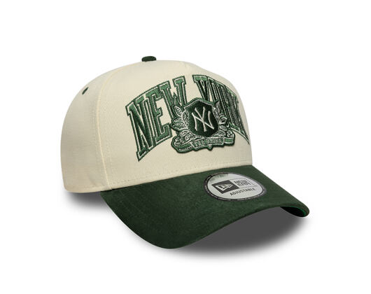 Kšiltovka New Era - MLB Wordmark Suede 9FORTY A-Frame - NY Yankees - Cream / Cilantro Green