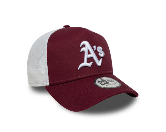 Kšiltovka New Era - MLB Essential 9FORTY A-Frame Trucker - Oakland Athletics - Burgundy