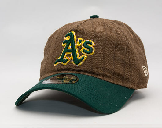 Kšiltovka New Era × Three Looms - Chestnut Pinstripe 9TWENTY A-Frame - Oakland Athletics