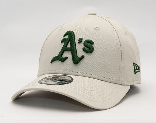 Kšiltovka New Era - MLB League Essential 9FORTY - Oakland Athletics - Stone / Dark Green