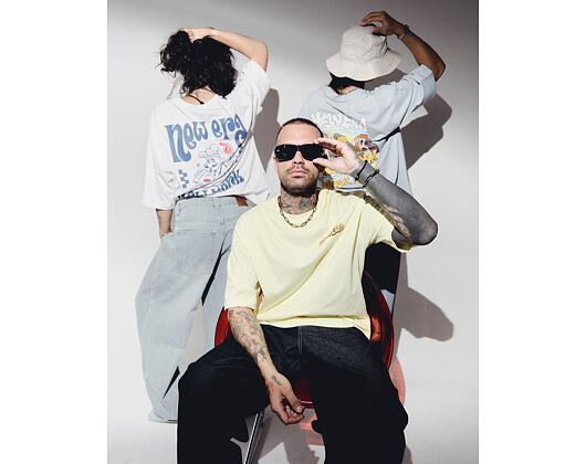 Triko New Era - Branded Block Party Graphic Oversized Tee - Sky Blue