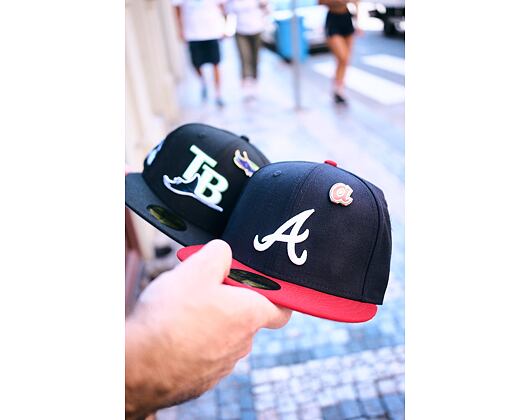 Kšiltovka New Era - MLB IMAGE DROP Cooperstown Icon 59FIFTY - Atlanta Braves - Navy / Scarlet